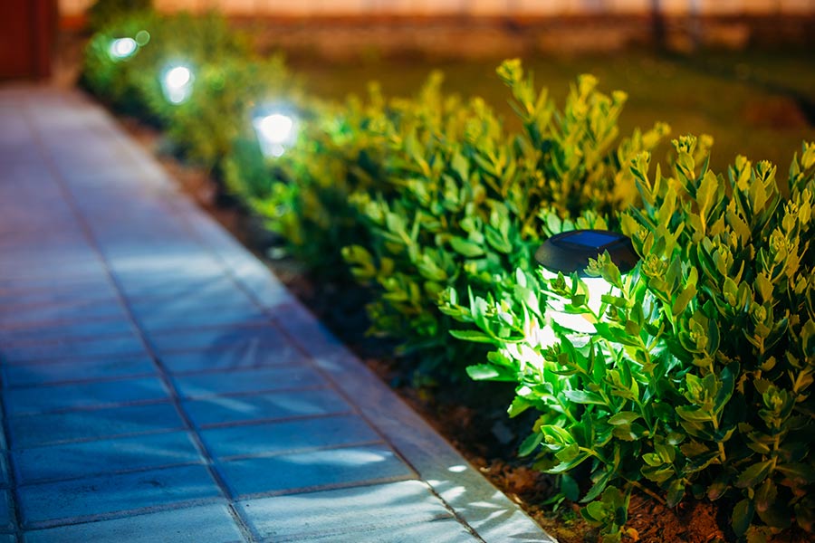 Outdoor lighting installation service completed