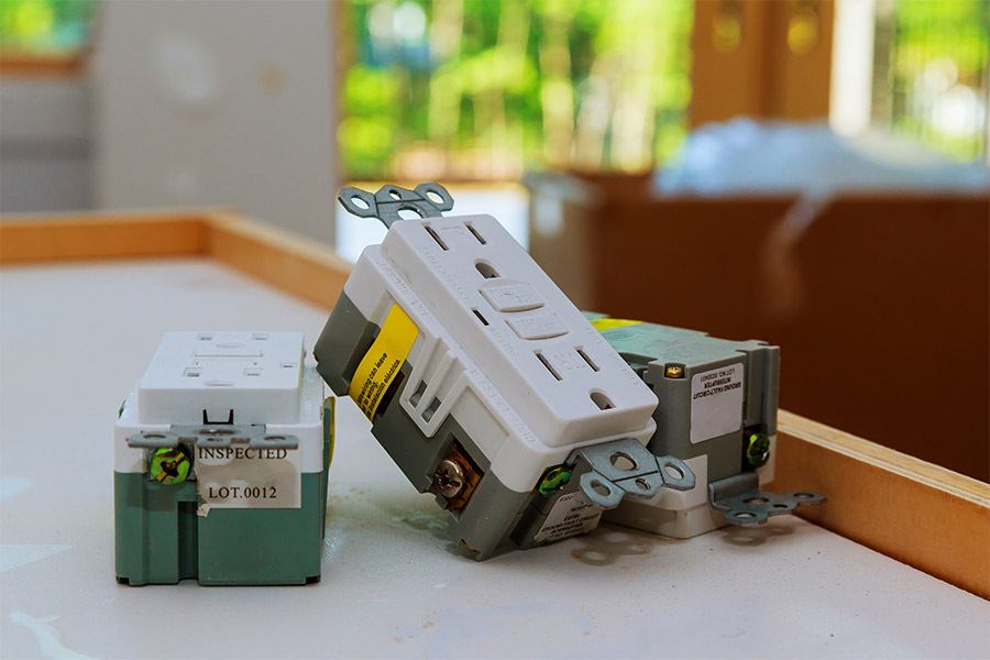GFCI electrical outlet installation components