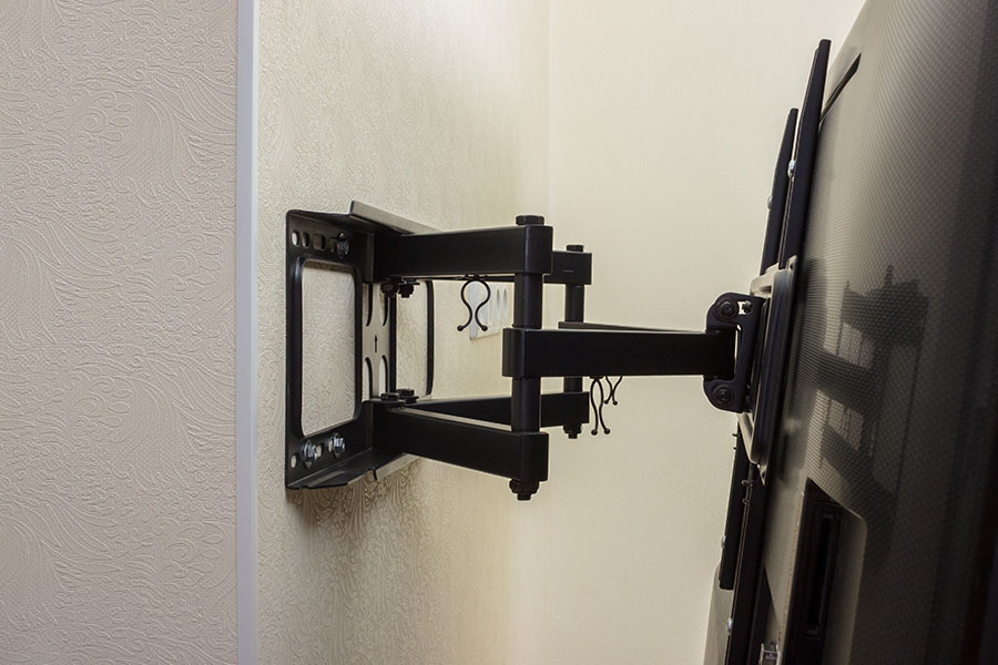 Completed TV wall mount installation